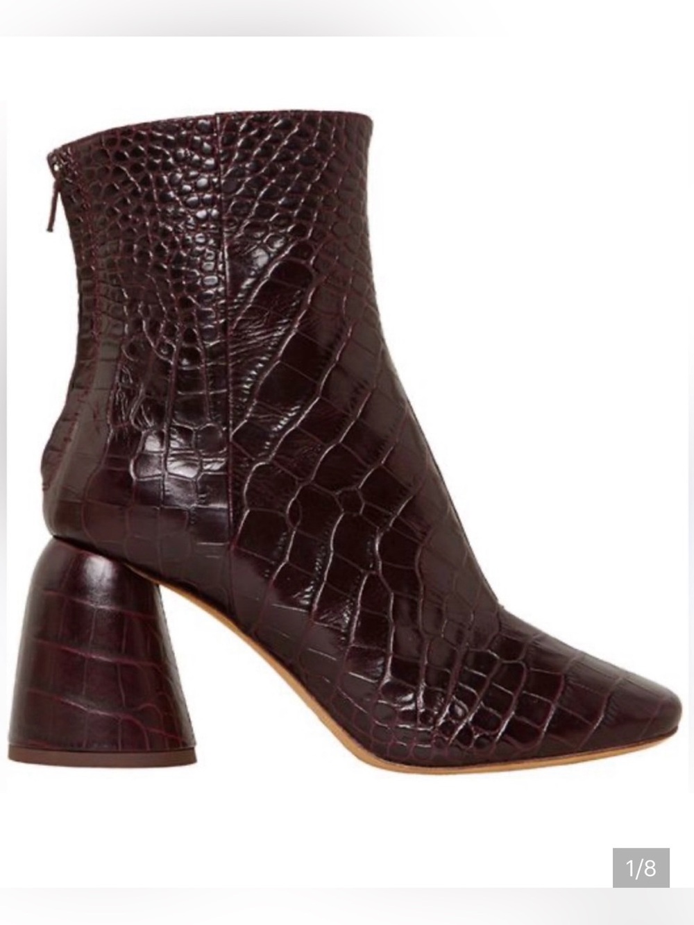 Ellery Croc Embossed Sacred Burgundy Bootie